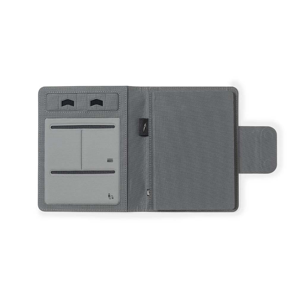 Caderno Multifunções 300D rPET com Carregador Wireless