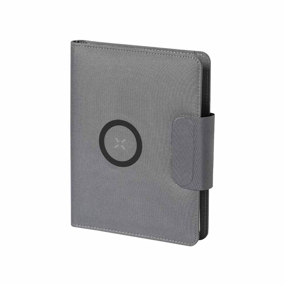 Caderno Multifunções 300D rPET com Carregador Wireless
