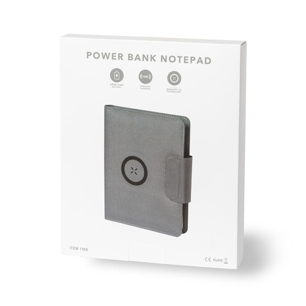 Caderno Multifunções 300D rPET com Carregador Wireless