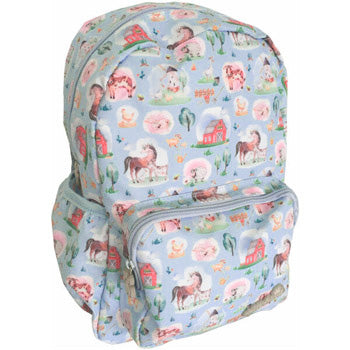 Mochila Infantil Ambar Pets Friends Farm Azul 15L