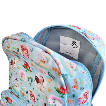 Mochila Infantil Ambar Pets Friends Farm Azul 15L