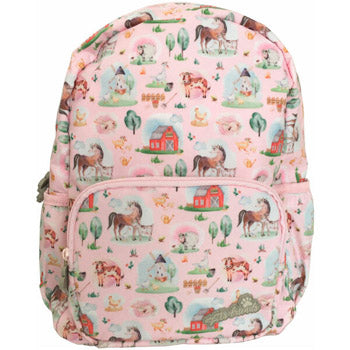 Mochila Infantil Ambar Pets Friends Farm Rosa 15L