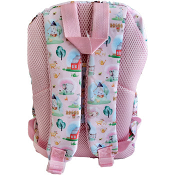 Mochila Infantil Ambar Pets Friends Farm Rosa 15L