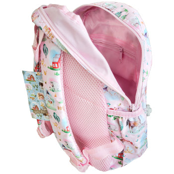 Mochila Infantil Ambar Pets Friends Farm Rosa 15L
