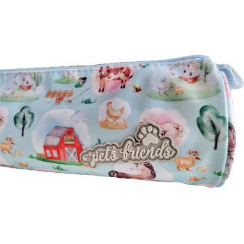 Estojo Redondo Ambar Pets Friends Farm Azul