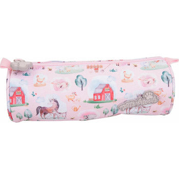 Estojo Redondo Ambar Pets Friends Farm Rosa
