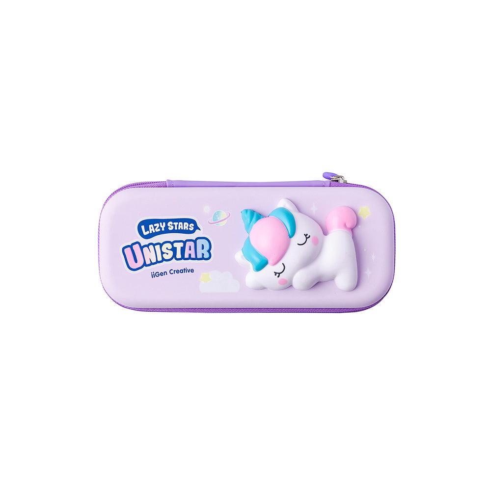 Estojo Retangular Squishy Unicórnio