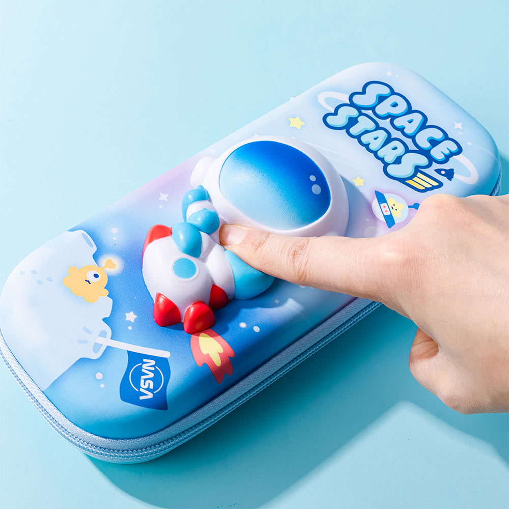 Estojo Retangular Squishy Space Stars
