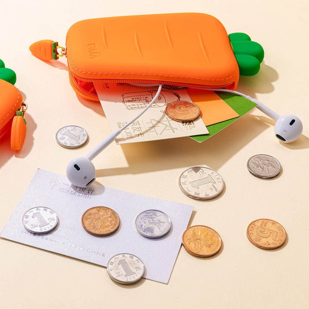 Porta Moedas Silicone Cenoura 1un