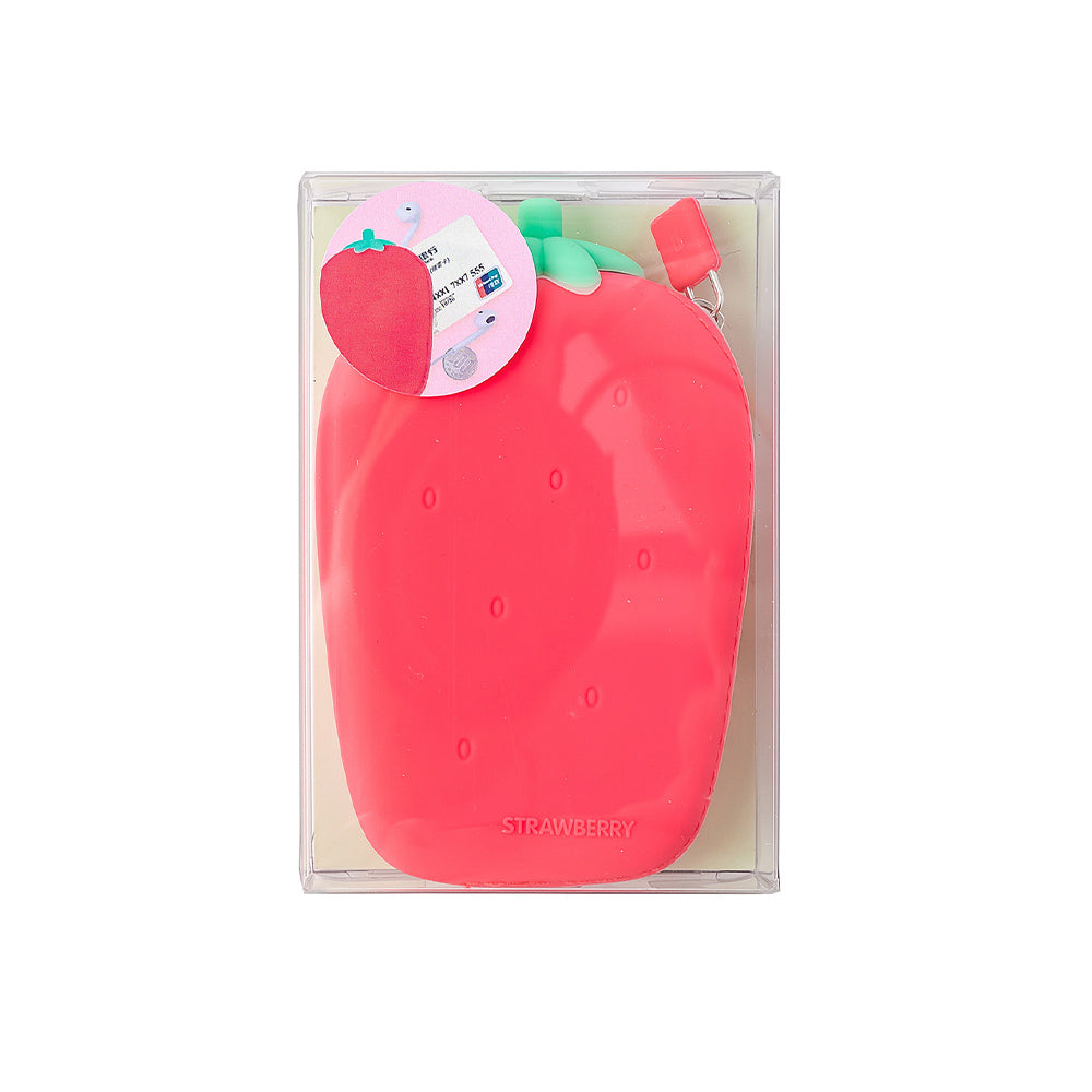 Porta Moedas Silicone Morango 1un