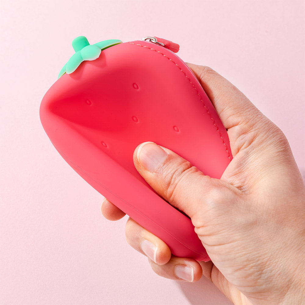 Porta Moedas Silicone Morango 1un