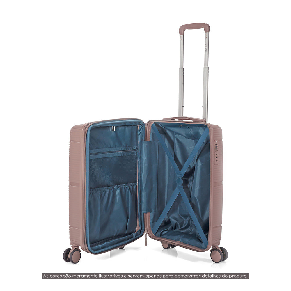 Malas Viagem com Trolley Cabine Média Grande PP Cinza 3un