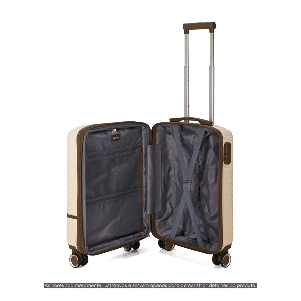 Malas Viagem com Trolley Cabine Média Grande Preto 3un
