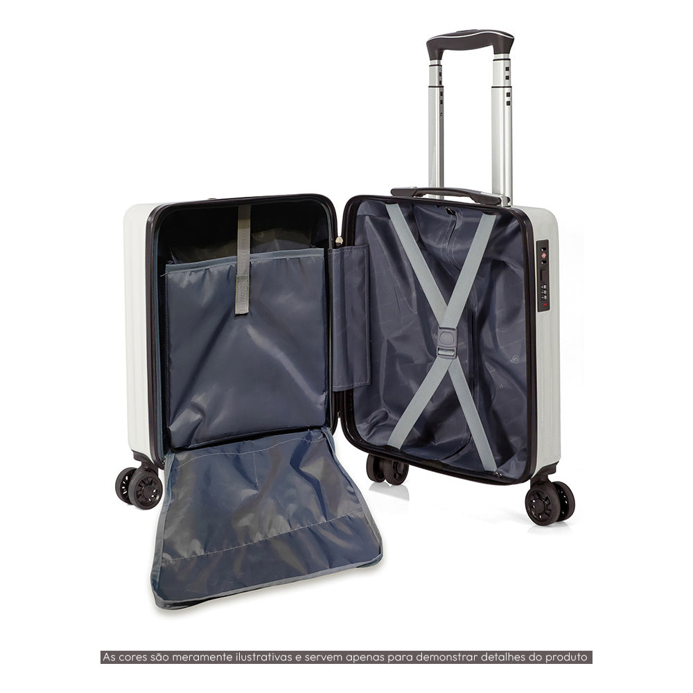 Mala Viagem com Trolley 34x44x20cm Azul 1un