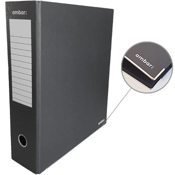 Pasta Arquivo+Cx Ambar L/L Din com calha Preto