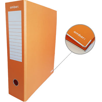 Pasta Arquivo+Cx Ambar L/L Din com calha Laranja