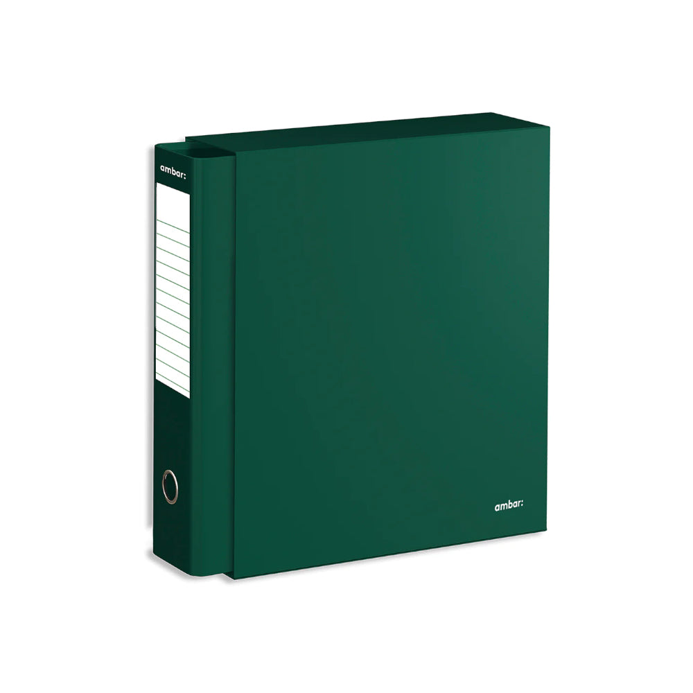 Pasta Arquivo+Cx Ambar L/L Din com calha Verde