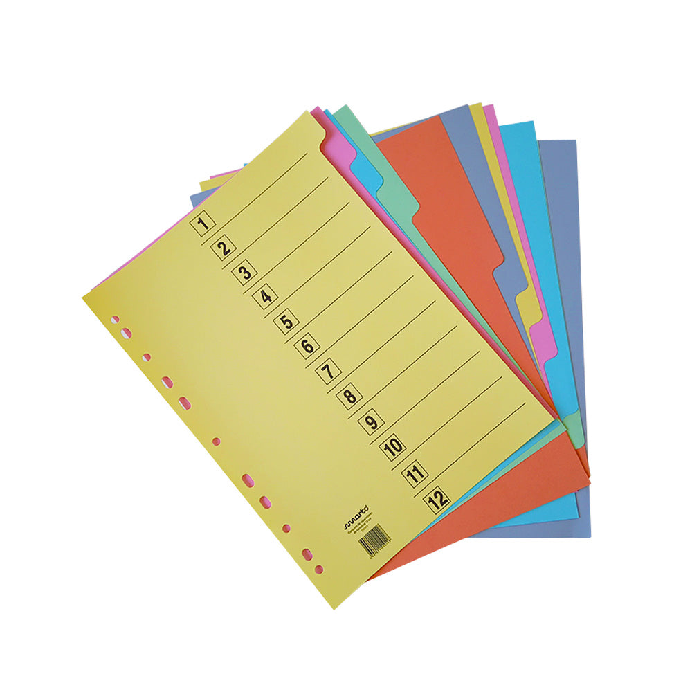 Separadores A4 Cartolina Cores Sortidas (202) 12un