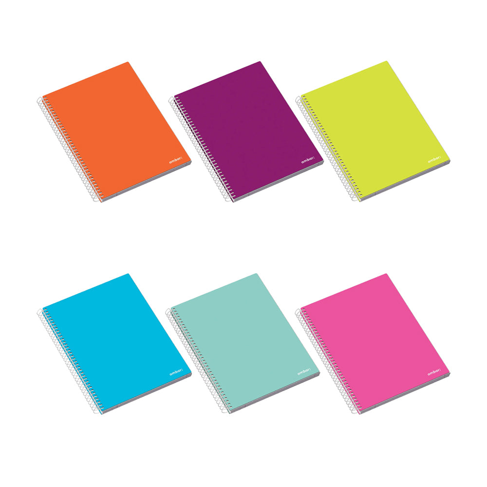 Caderno Espiral A5 Pautado 90g Ambar School Sortido 80Fls