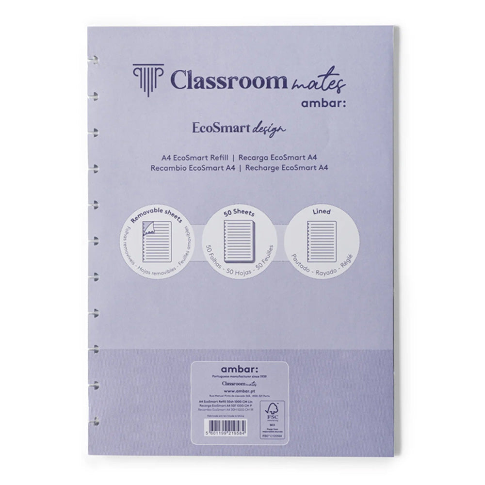 Recarga Caderno Inteligente Ambar EcoSmart A4 Pautado 50Fls
