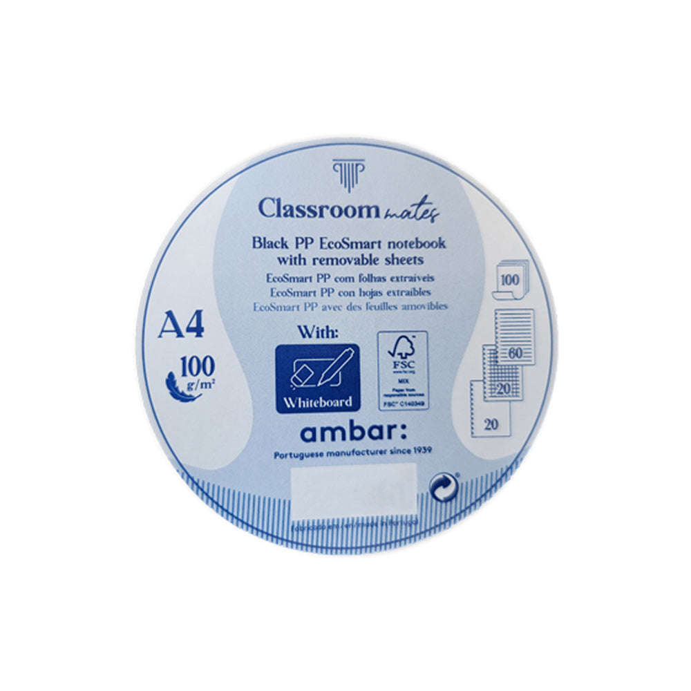 Caderno EcoSmart Classroom A4 PP Ambar Rosa 100g 100Fls
