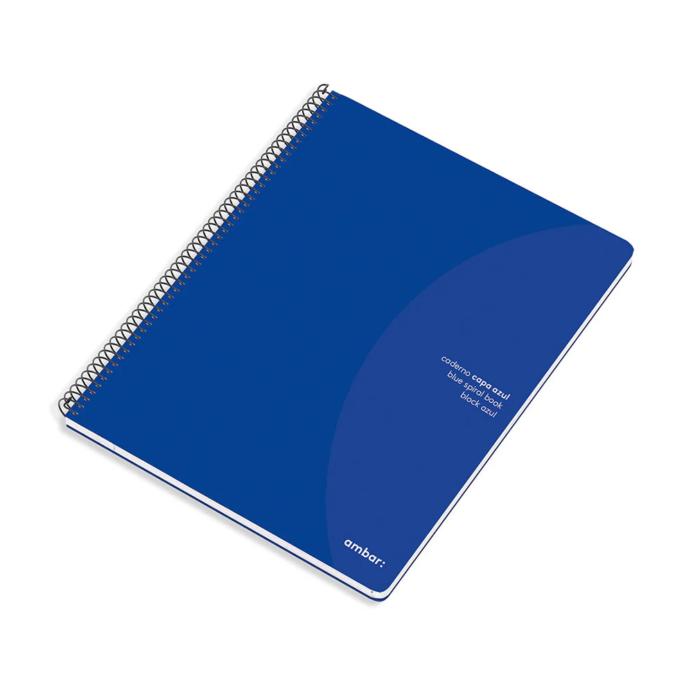 Caderno Espiral A4 Quadriculado Ambar Azul 80Fls 1un