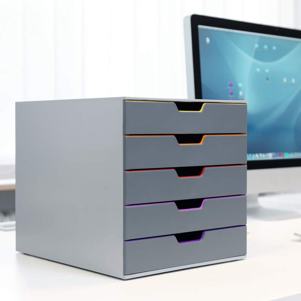 Móvel Secretária 5 Gavetas Durable Multicolor