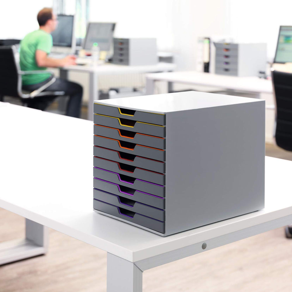 Móvel Secretária 10 Gavetas Durable Multicolor