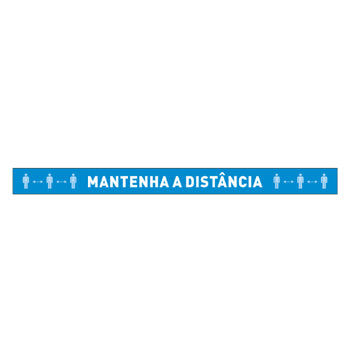 Sinalética MANTENHA A DISTÂNCIA Vinil Chão 1000x100mm