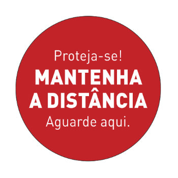 Sinalética MANTENHA A DISTÂNCIA Vinil Chão 1000x100mm
