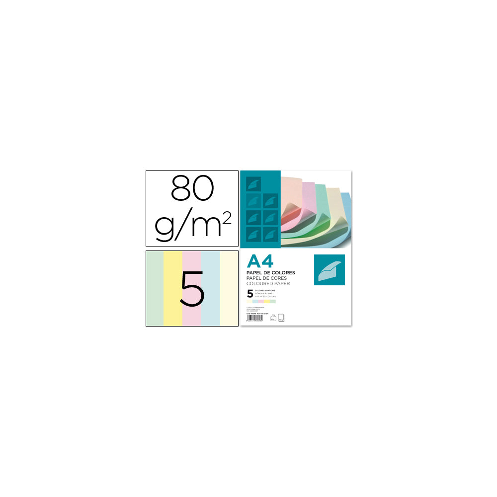 Papel Fotocopia 5 Cores Suaves A4 080gr 5x20=100Fls