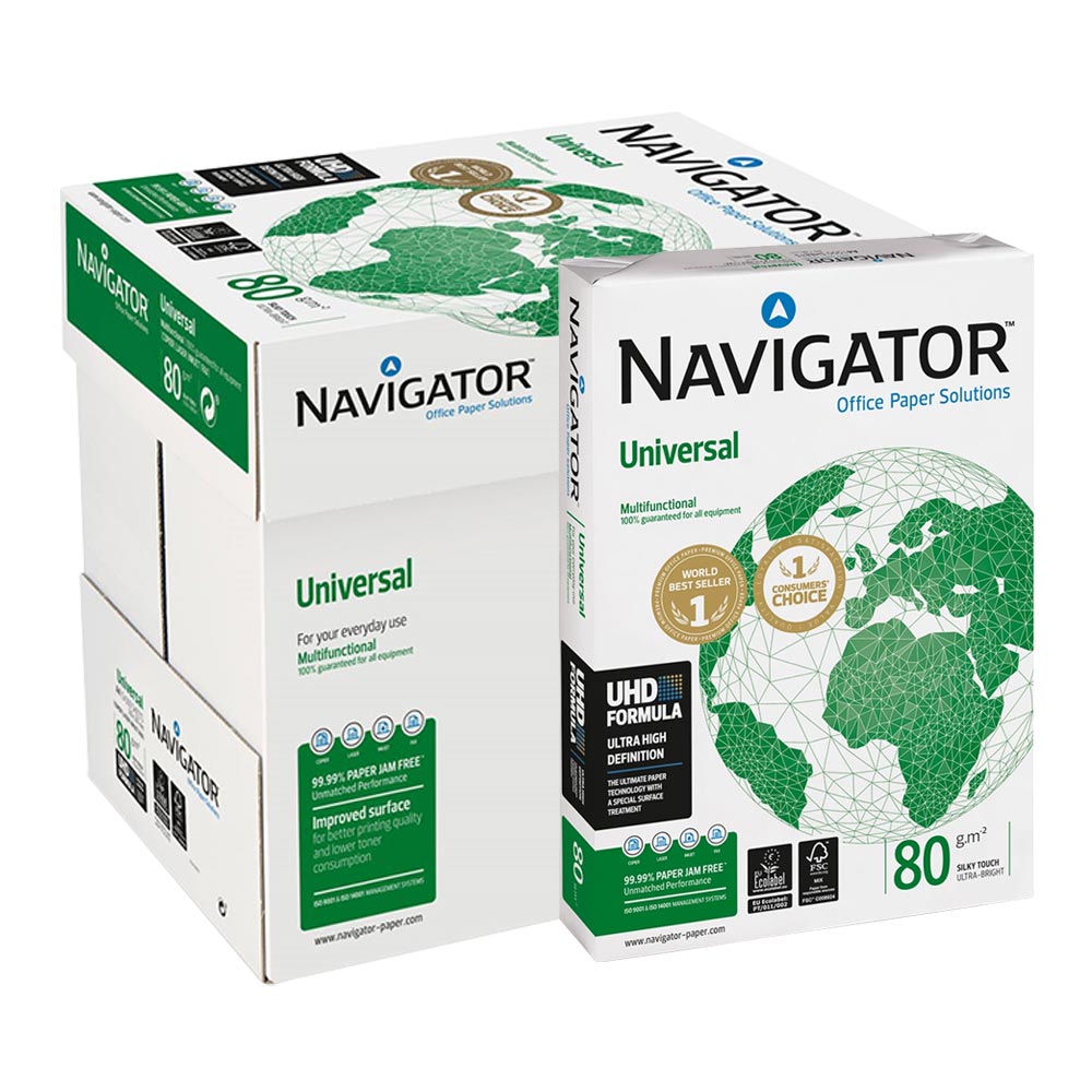 Papel 080gr Fotocopia A3 Navigator Premium 5x500Fls