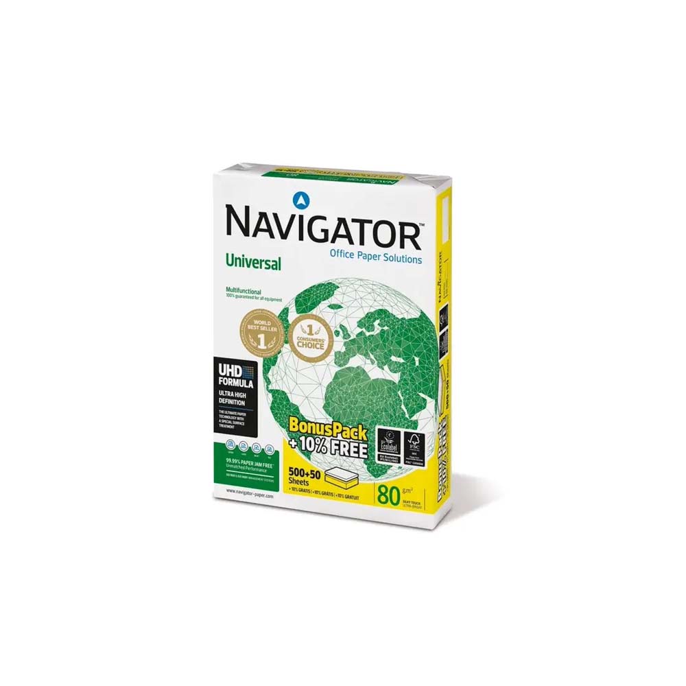 Papel 080gr Fotocopia A4 Navigator 5x550Folhas=2750Folhas