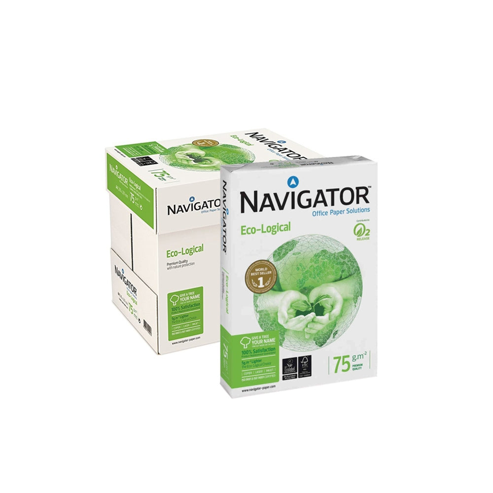 Papel 075gr Fotocopia A4 Navigator Premium Ecolog 5x500Fls