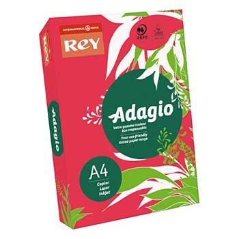 Papel Fotocopia Vermelho Intenso Adagio(cd22) A4 80gr 1x500F