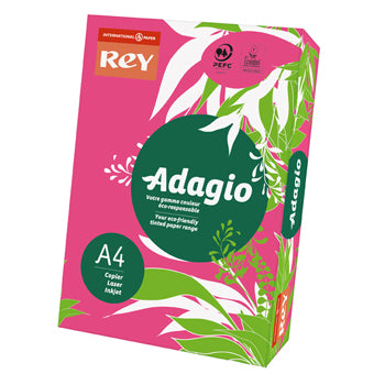 Papel Fotocopia Rosa Fluorescente Adagio A4 80gr 1x500F