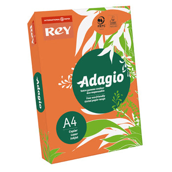 Papel Fotocopia Laranja Fluorescente Adagio A4 80gr1x500Fls