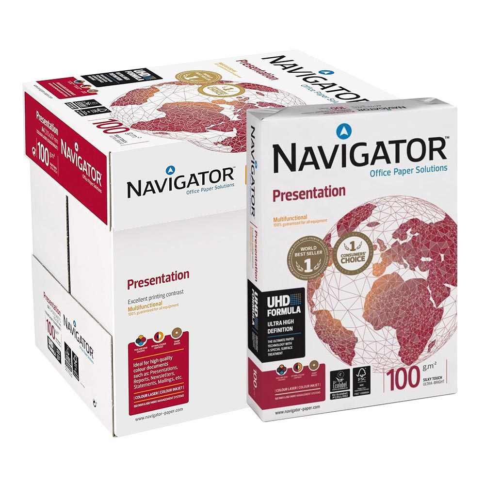 Papel 100gr Fotocopia A4 Navigator Presentation 5x500Fls