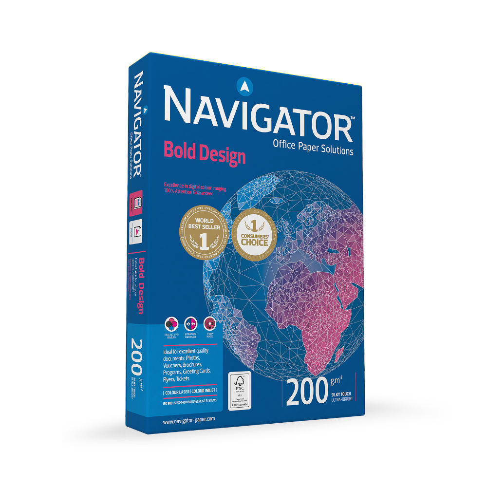 Papel 200gr Fotocopia A4 Navigator Bold Design 1x150Fls
