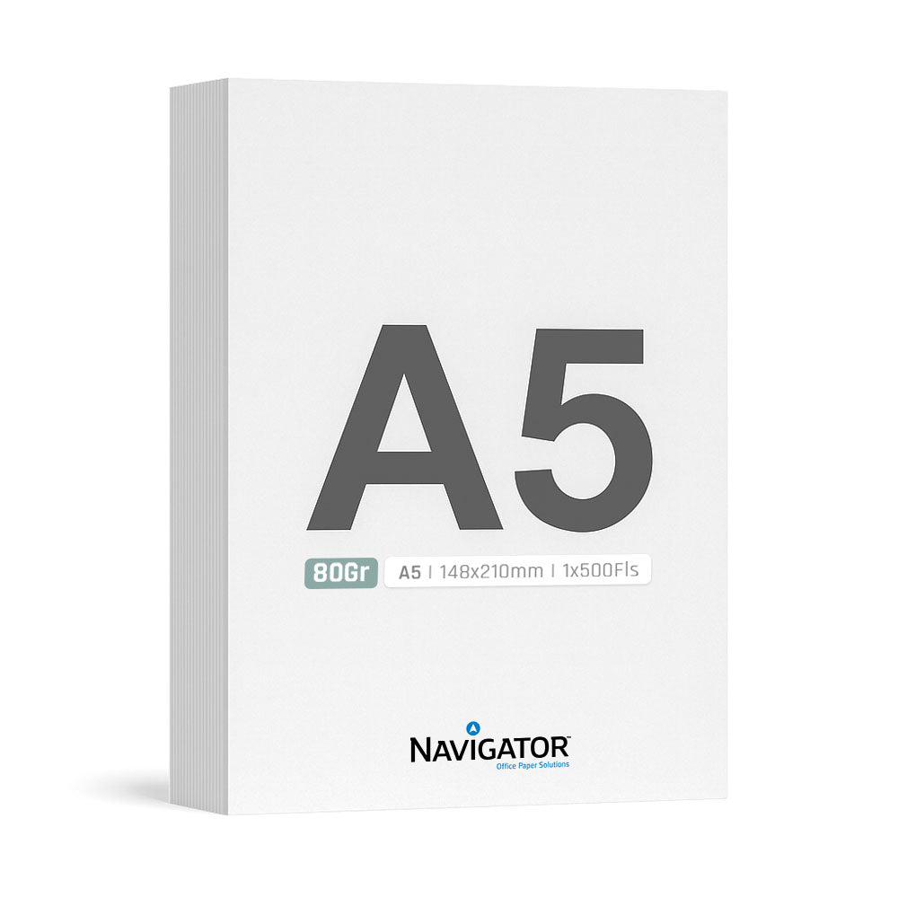 Papel 080gr Fotocopia A5 byNavigator 148x210mm 1x500Fls