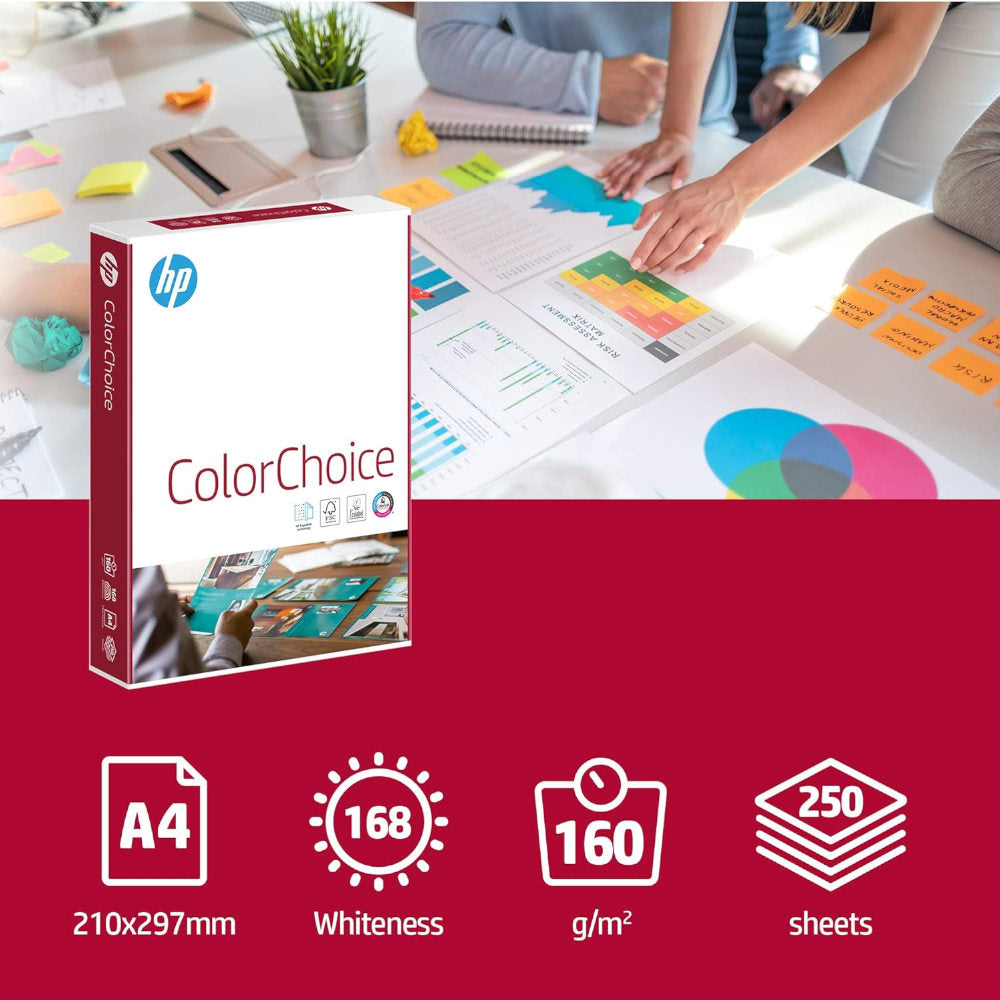 Papel 160gr Fotocopia A4 HP Color Choice 1x250Fls