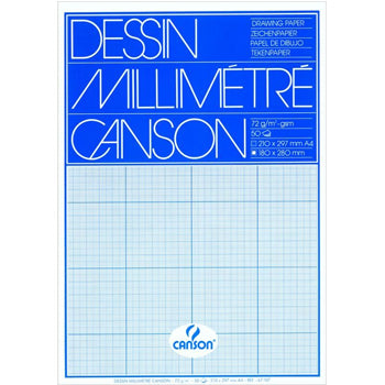 Papel Milimetrico 90gr A4 Canson 50 Folhas