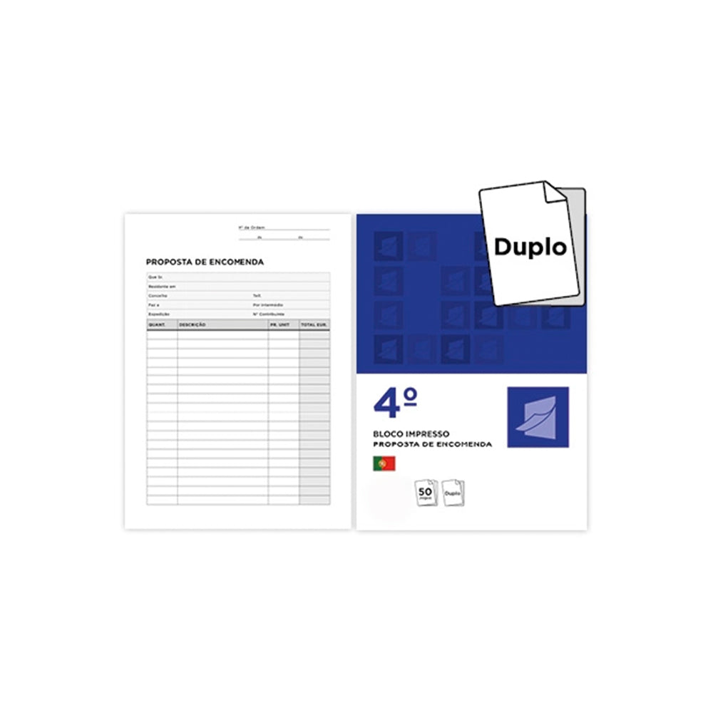 Blocos Impressos - Proposta Encomenda 155x215mm c/Duplicado