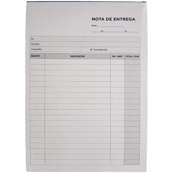 Bloco Nota de Entrega com Duplicado