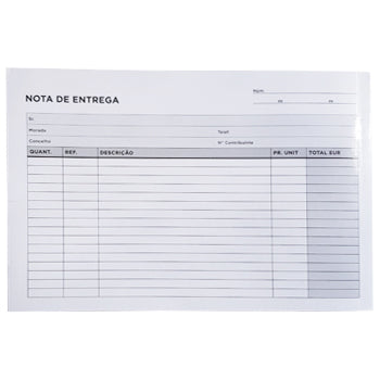 Bloco Nota de Entrega com Duplicado