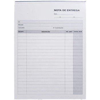 Bloco Nota de Entrega com Triplicado