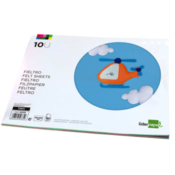 Papel de Feltro Trabalhos Manuais 210x297mm 10 Folhas