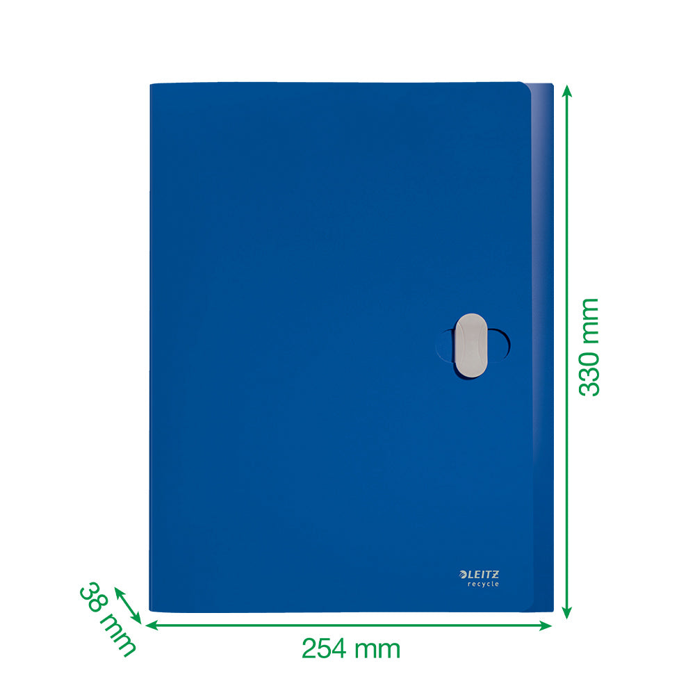 Pasta Projectos PP Recycle c/Fecho A4 3 Abas Azul