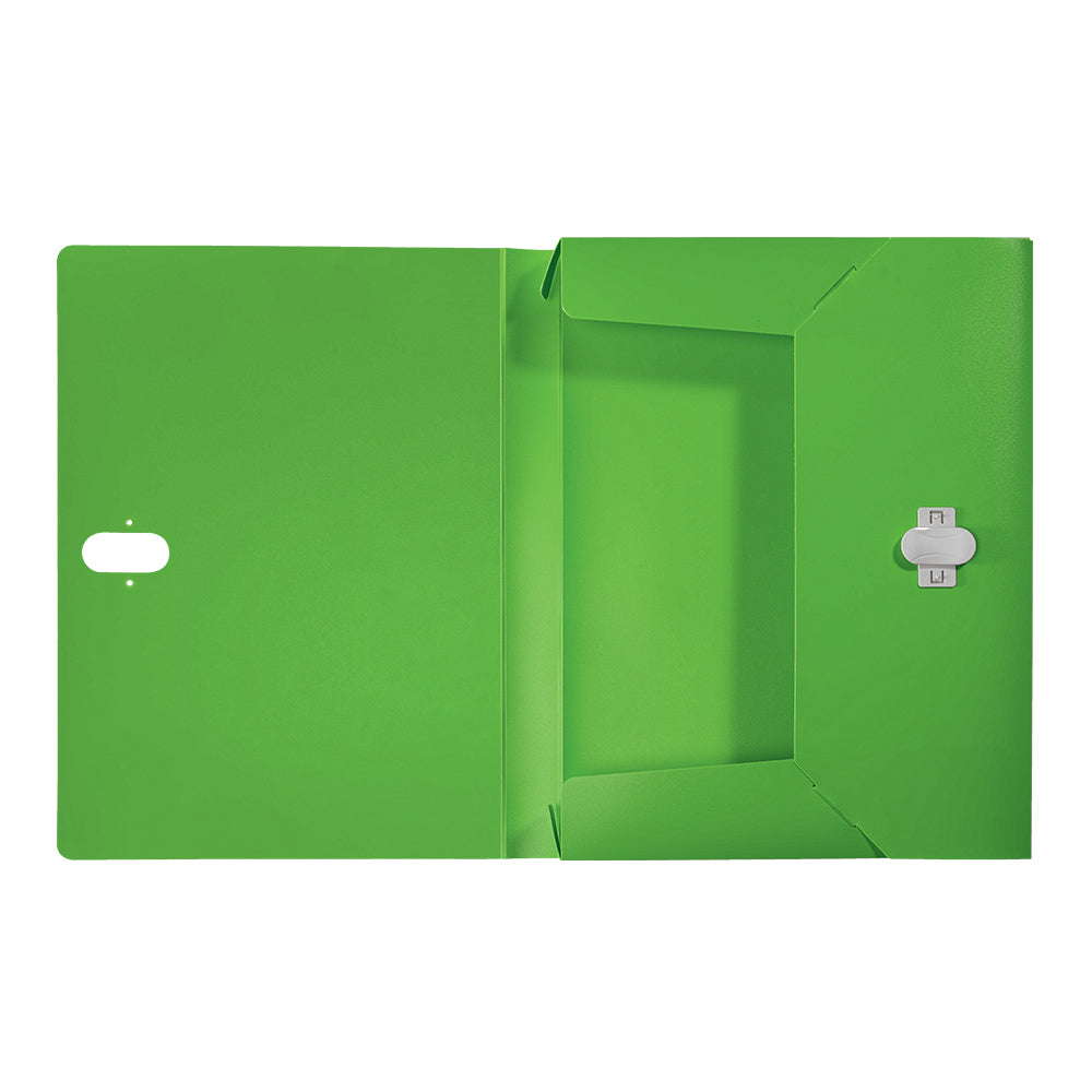 Pasta Projectos PP Recycle c/Fecho A4 3 Abas Verde