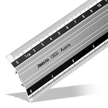 Régua Alumínio 20cm Aristo AR15021 c/Base Borracha